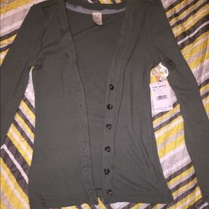 free people cardigan - army green xs
